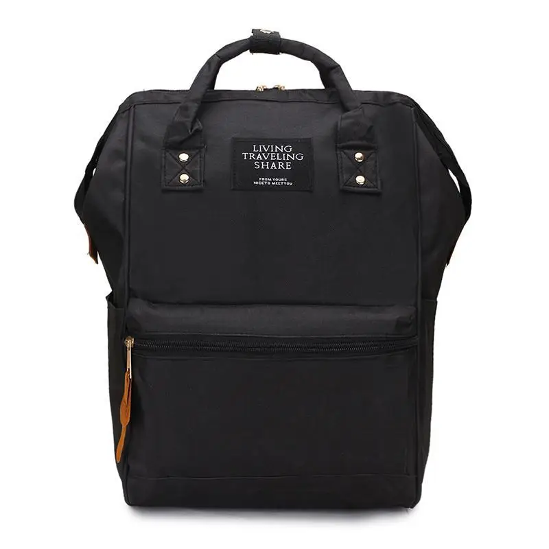 Модный рюкзак для женщин, ранец высокой емкости, однотонная Подростковая женская сумка, Mochila, на плечо,, школьные сумки для девочек-подростков - Цвет: Black