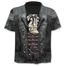 Летняя Новинка 3d футболка с черепом Мужская футболка с коротким рукавом забавная футболка s Рок Япония панк аниме готика рок 3dфутболка Мужская s одежда