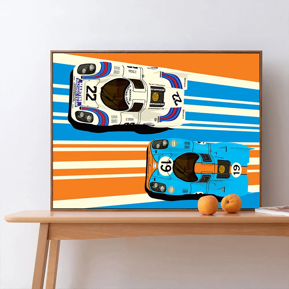 Мартини на холсте 24 часа от Le Mans 1971 плакат с принтом автомобильное настенное