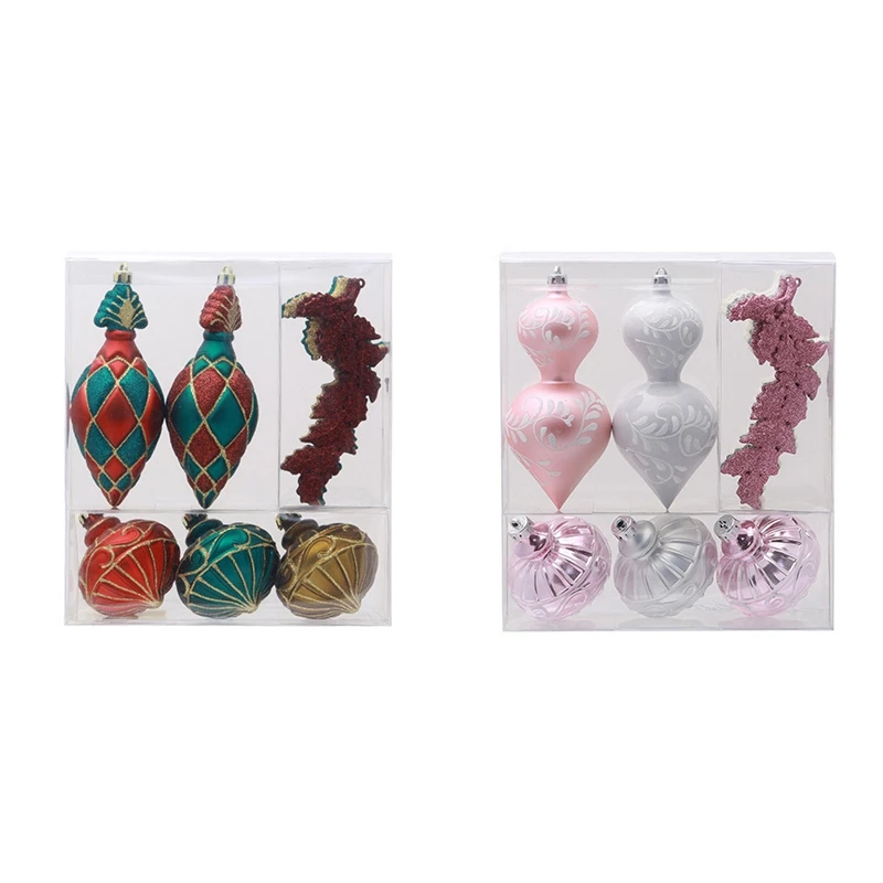 Christmas Tree Decorations Balls Charm Shaped Hanging Set Plastic Home Decoration Gift Christmas Decoration