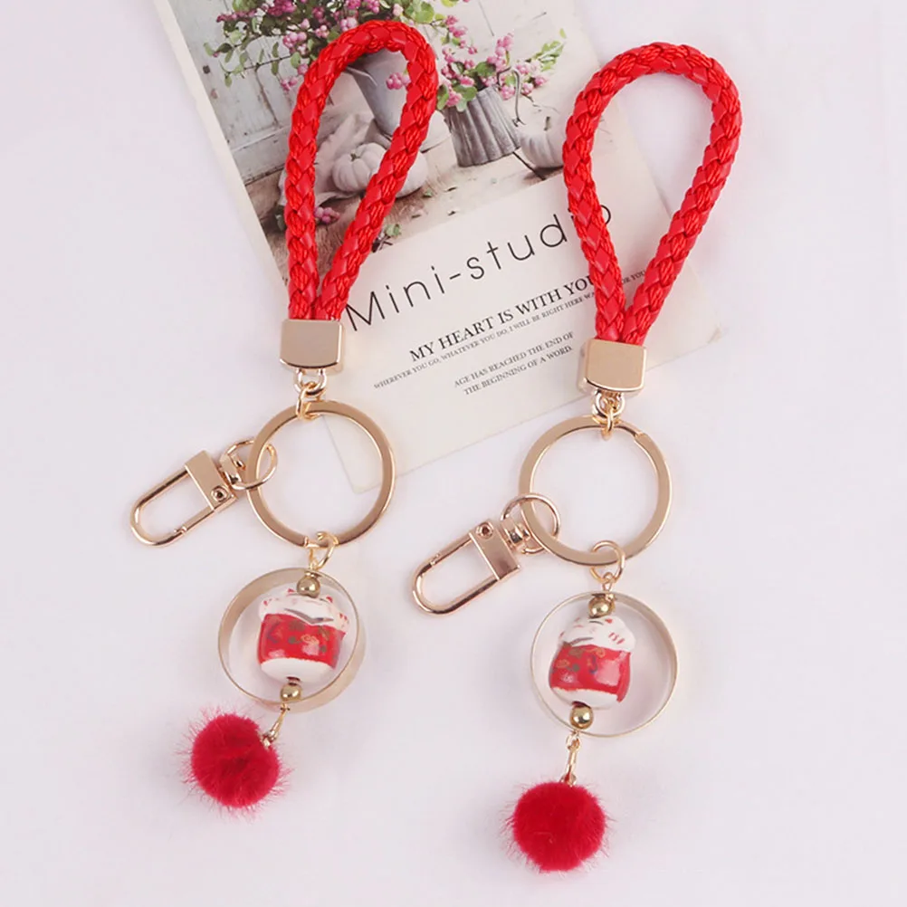 2pcs Cat Pendant Keychain DIY Jewelry Hanging Ornaments ​Auspicious Pendants Key Decor For Bag Clothes Keys | Дом и сад