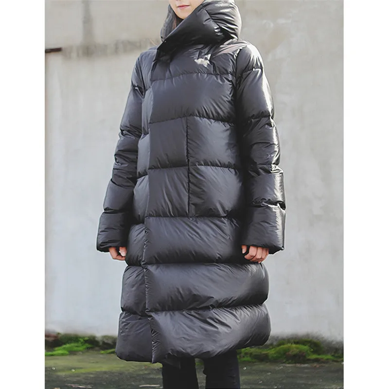 WSYORE длинная Парка женская черная пуховая куртка зимняя новая с темным ветром