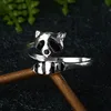 New cartoon animals cute delicate raccoon fox tail jewelry ladies engagement wedding gift open ring ► Photo 2/4