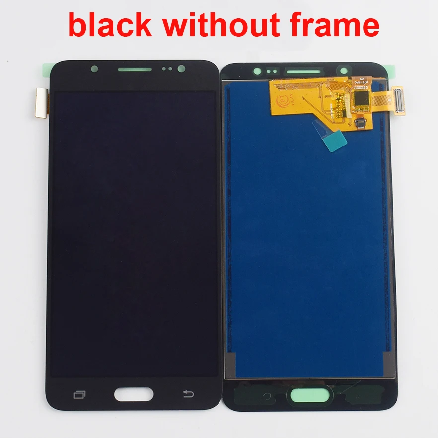 Black Without frame Регулируемый для samsung Galaxy J5 ЖК-экран J510 J510FN J510F J510G J510Y ЖК-дисплей кодирующий преобразователь сенсорного экрана в сборе рамка - Цвет: Black Without frame