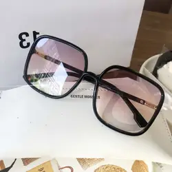 Прямоугольные Большие женские очки 2019 градиентные коричневые розовые солнцезащитные очки без оправы для женщин подарок uv400