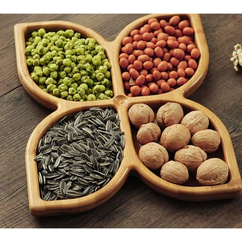 

Nordic Wooden Living Room Snack Fruit Plate Modern Minimalist Home Butterfly Shaped Grid Sunflower Seeds Candy Plate Snack Dish