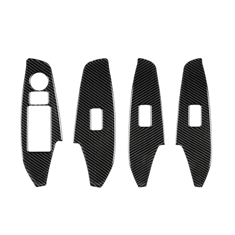 

4Pcs Carbon Fiber Window Switch Panel Cover Door Handle Socket Internal Sticker Decoration for Mazda 3 Axela 2014-2018 Drive