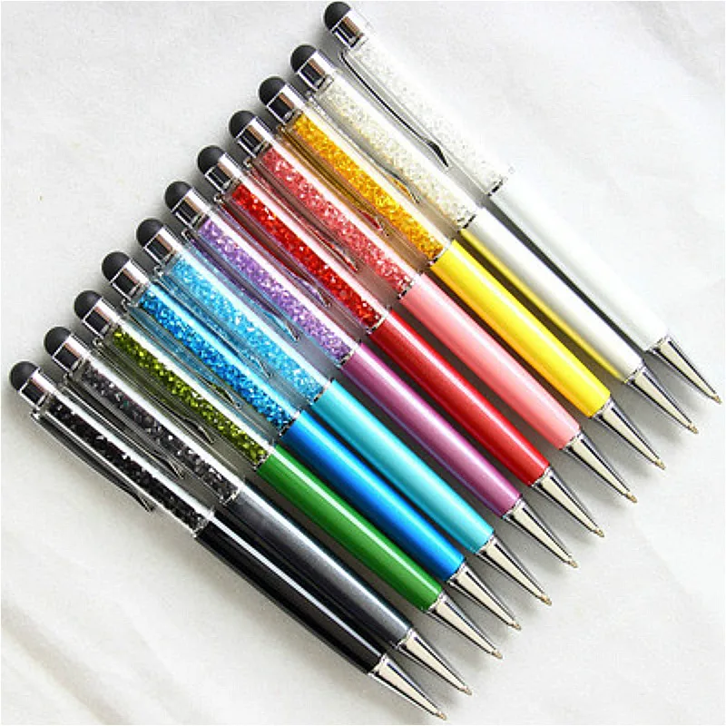 

2019 New Color Crystal Ballpoint Pen Fashion Creative Stylus Touch Pen Writing Stationery Office School Pen Ballpen Ink Black