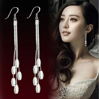 

100% 925 sterling silver fashion ear of wheat ladies`drop earrings jewelry women Anti allergy wholesale gift drop shipping