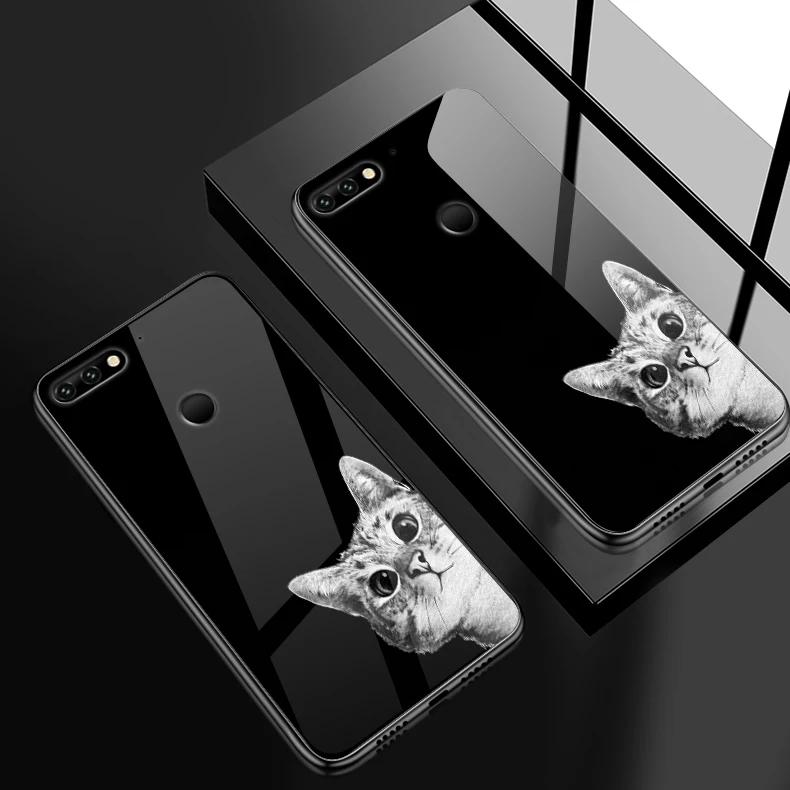 W218 Противоударные Чехлы для телефона чехлы для Huawei Honor 6X 7C 7A 7X 8X 8A 9 Lite чехол Y6 Y9 Y7 премьер-профессионал Magic 2 закаленное Стекло оболочки - Цвет: W218