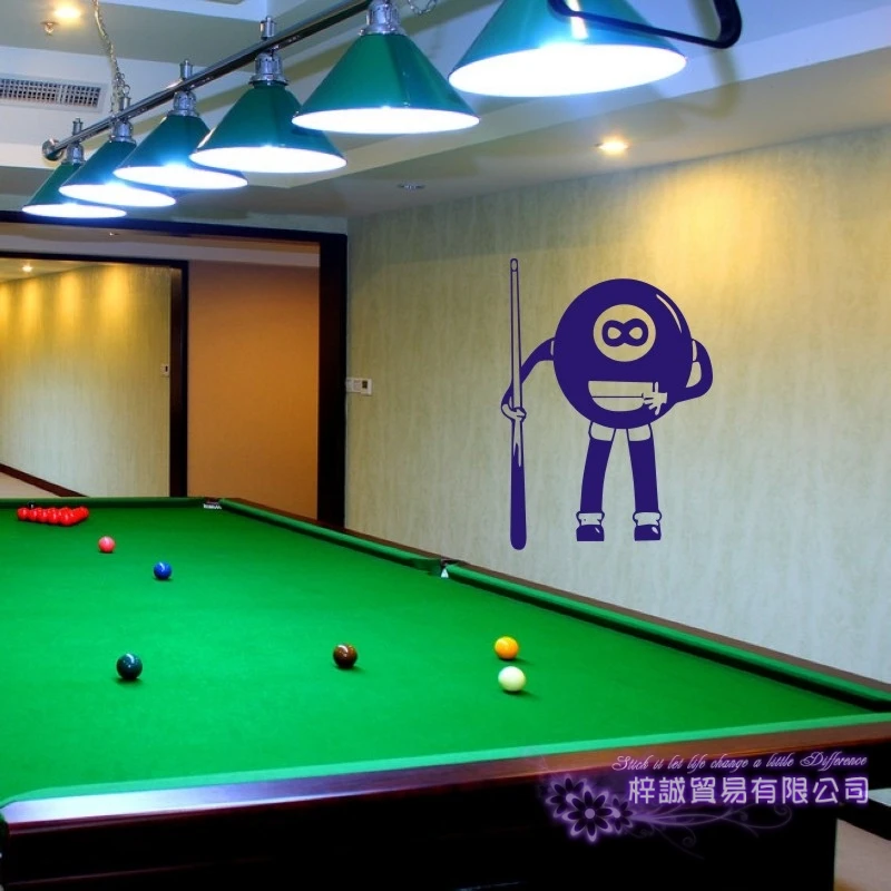 Dctal Billiards Sticker Snooker Decal Posters Vinyl Wall Decals Parede Decor Mural Billiards Sticker