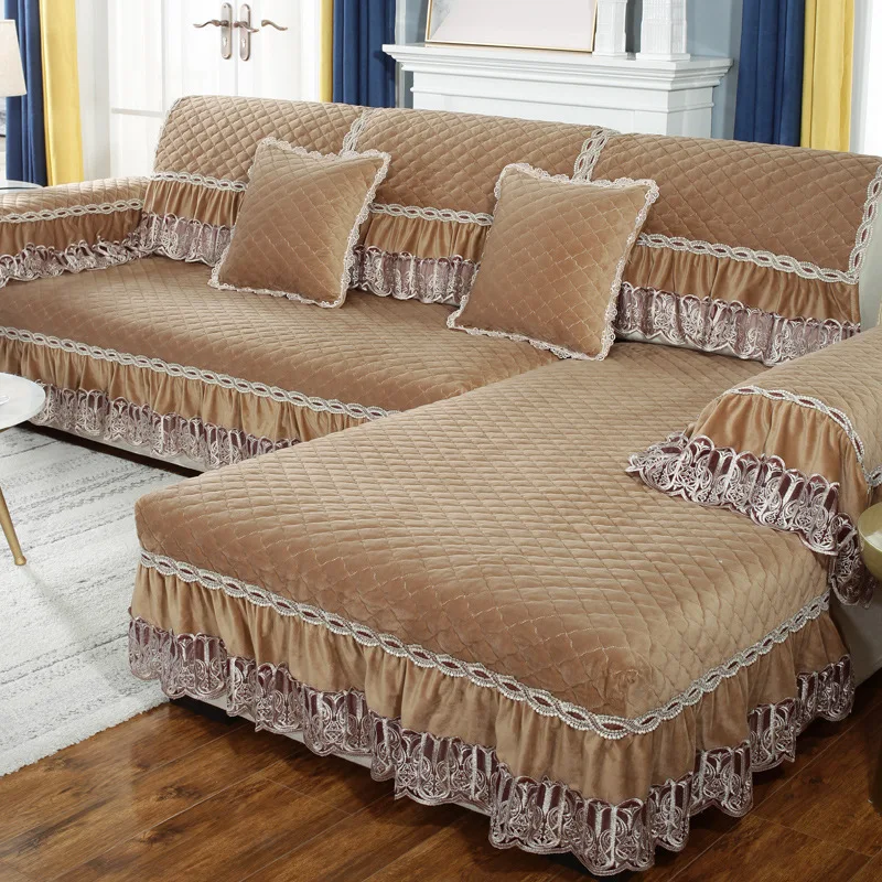 

Manufacturers Direct Selling Sofa Mat Crystal Velvet Sofa Cover Silica Gel Anti-slip in Plush Soft Delicate plus Cotton Sofa Cus