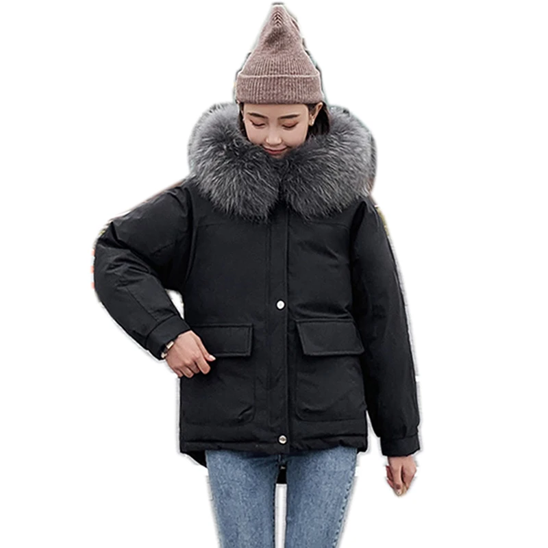 ##BUY 2019 New Arrival Women Winter Jacket Warm Thicken With Fur collar Hooded Female Coat Outwear Fashion Parkas Plus size Mujer