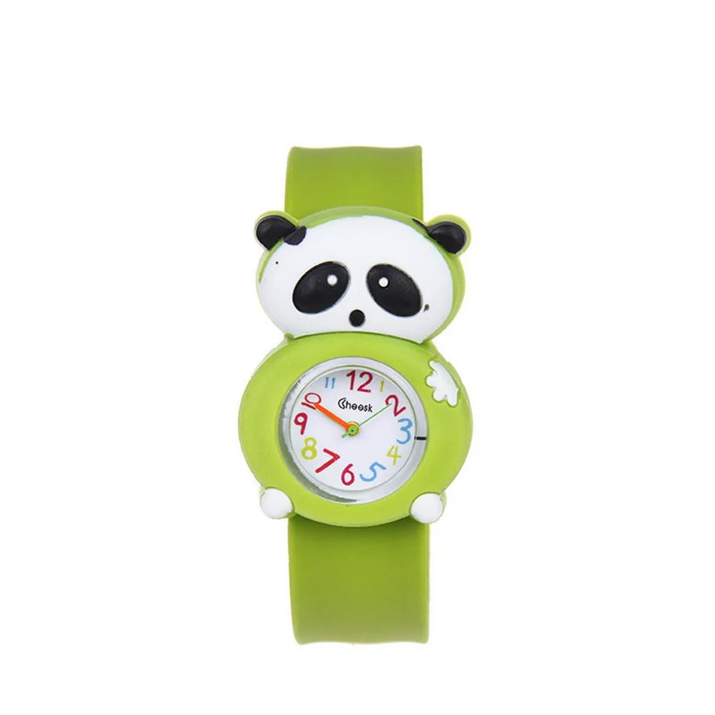 Droppshiping 1 шт. детские наручные кварцевые часы силиконовые ремешок милый мультфильм Стиль Мода подарок на день рождения d88 - Цвет: Panda