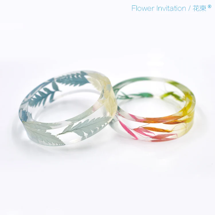 

Flower Invitation Resin Bangle_New Handmade Bracelets for Women Jewelry dried flower diy bangle