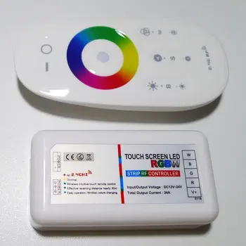 

2.4G Wireless Control Touch screen RGBW led controller DC12 24A 18A RF remote control for led strip/bulb/downlight,Free Shipping