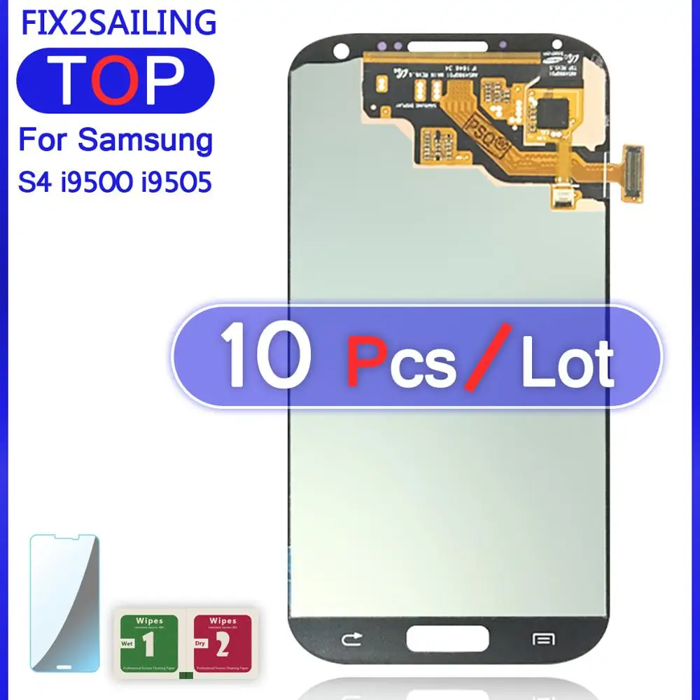 10 шт. для Samsung Galaxy S4 i9500 I9505 супер AMOLED ЖК-дисплей протестированный рабочий сенсорный экран дигитайзер сборка