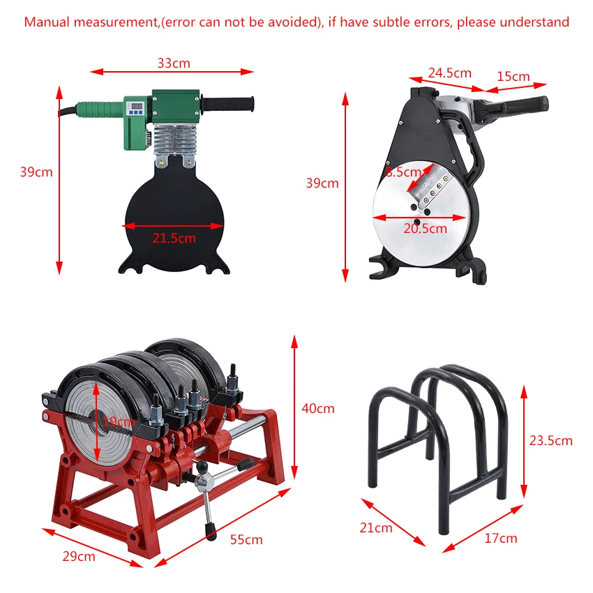 63-200 Manual Type Butt Welding Machine PE Fusion Welding Machine Pipe Hot Melt Machine Digital Display PE Butt Fusion Welder 5