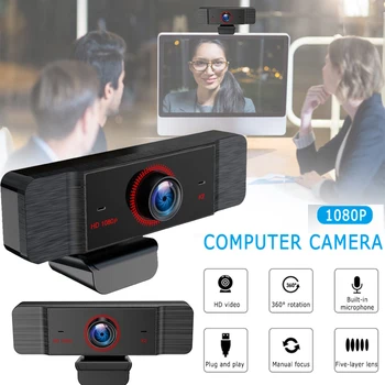 

Portable USB 2.0 HD Webcam 1080P PC Web Camera With HD Mic Support Manual Focus Web Cam For Live Broadcast Video Call