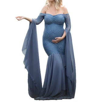 

New Pregnant Women Lace Long Maxi Dress Maternity Ball Gown Party Photography Props