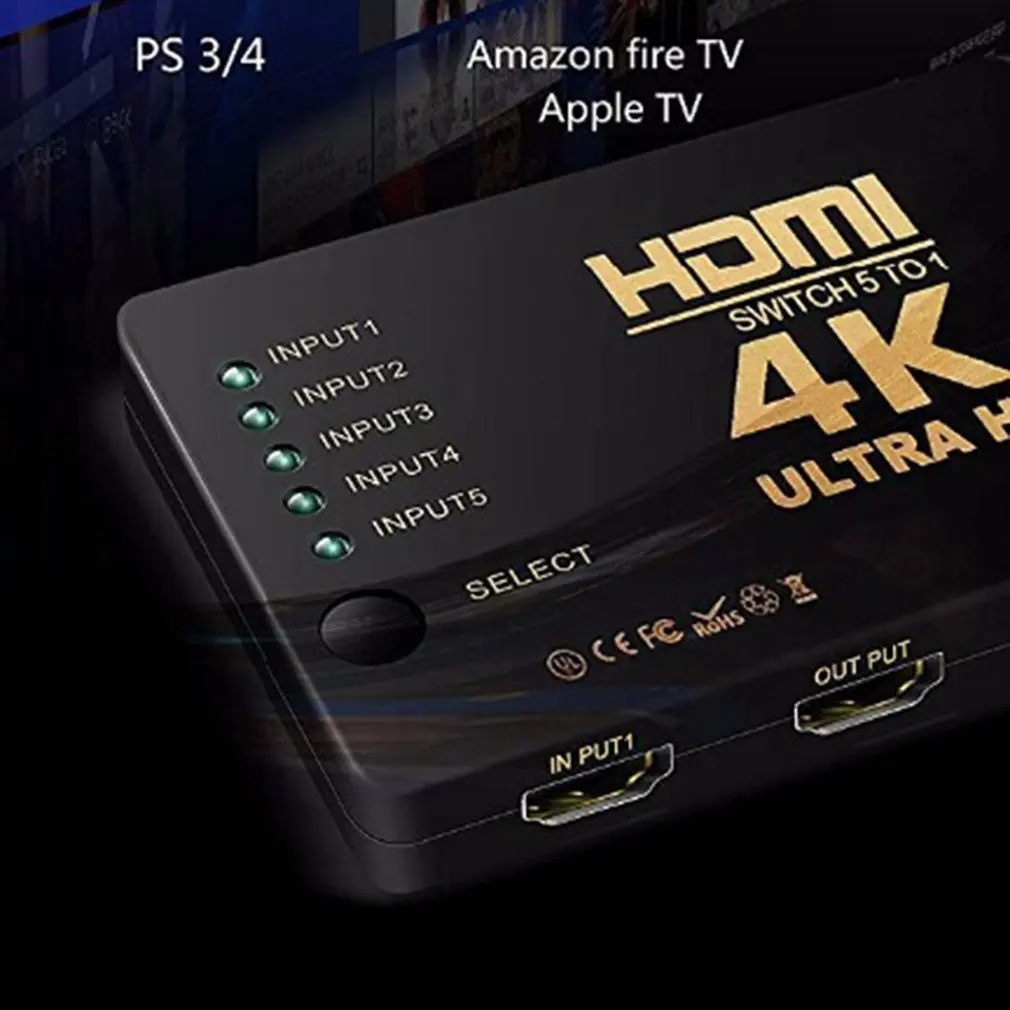 Мини-Коммутатор HDMI 4K HD1080P 3 5 переключатель порта hdmi селектор сплиттер с концентратором ИК пульт дистанционного управления для HD tv DVD tv BOX Z2