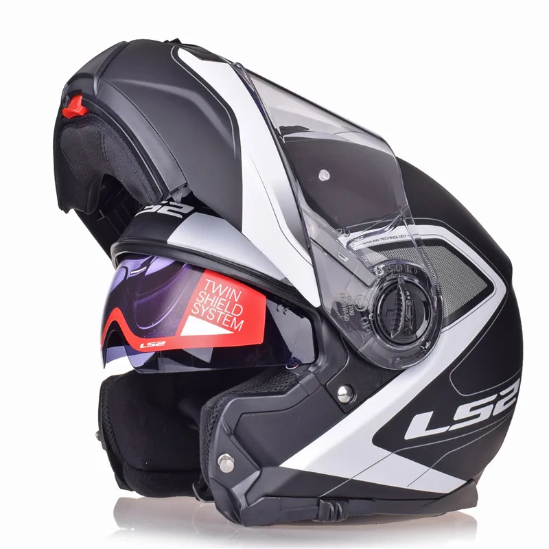 Civik Matt BK-WT LS2 Touring высококачественный мотоциклетный шлем FF325 Строб дороги модульный CIVIK зоны шлемы Capacete Cascos Casques - Цвет: Civik Matt BK-WT