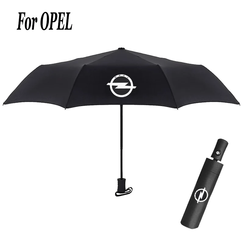 Car Badge Emblem Rain Umbrella Portable Automatic Windproof Anti UV Female Male Parasol Travel Brand Auto Umbrella OPEL