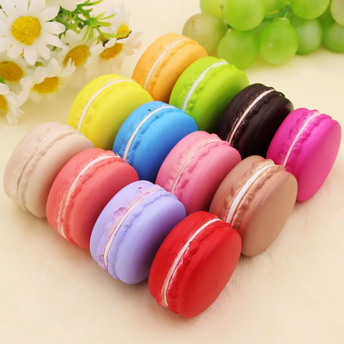 

1pc Simulation Macaron Food Squishy Super Slow Rising Kids Toy Grownups Decompression Children Anxiety Stress Relief Gifts