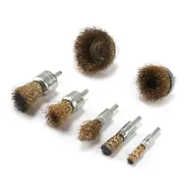 7 шт. проволока кисти набор полюс чаша медное покрытие сталь латунь чашки ржавчины краски