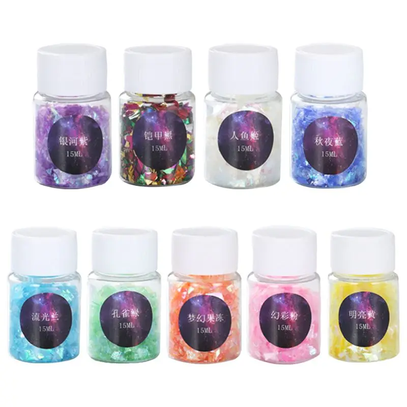 

Colorful Shell Sugar Broken Pieces Flashing Debris Resin Jewelry Making Filling H37C