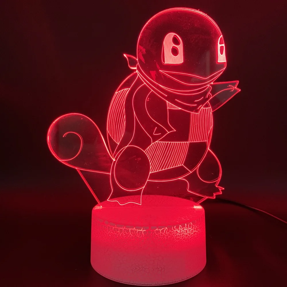 3d оптическая лампа игры «Pokemon Go», Сквиртл, рисунок ковёр для офисного помещения украшение Ночной светильник Настольная лампа клевые Детские подарок ребенку светодиодный ночной Светильник