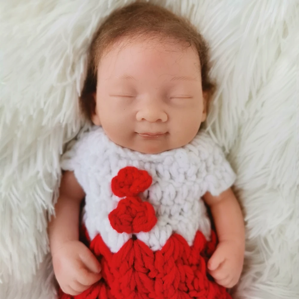 Настоящая цельная силиконовая кукла-Реборн, 10 дюймов, bebe Reborn, куклы для новорожденных, Bonecas, для ванны, милая игрушка для девочек, подарок на день рождения