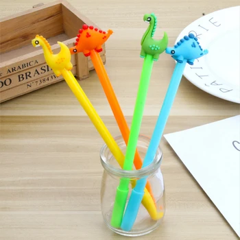 

4 pcs/ lot Cartoon Creative dinosaur gel pen kawaii Promotional Gift Stationery pen Escolar Papelaria School Office Supply