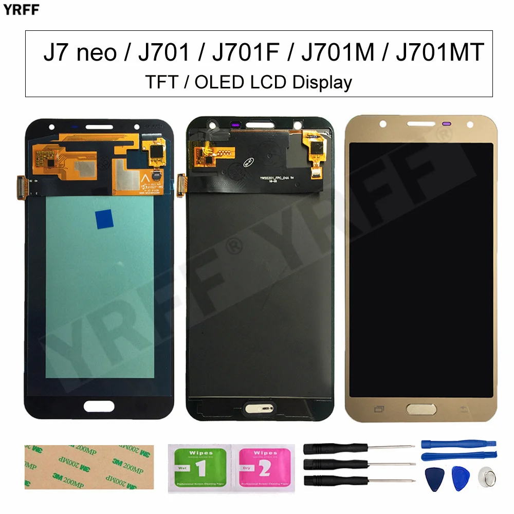 ЖК-дисплей TFT/OLED для Samsung Galaxy J7 neo J701 J701F J701M J701MT с сенсорным экраном и дигитайзером в