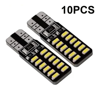 

10pcs Car T10 3014 24SMD LED Light Tail Parking Map Lamp Bulbs Ultra-bright White Light Accesorios Para Auto LED Lights