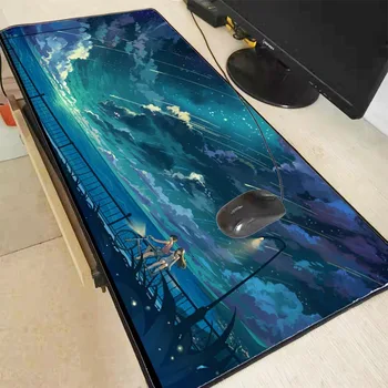 

Anime Girls Sky Clouds Bicycle Large Gaming Mouse Pad with Locking Edge 40*90CM Speed Version Mousepad for Dot 2 Lol