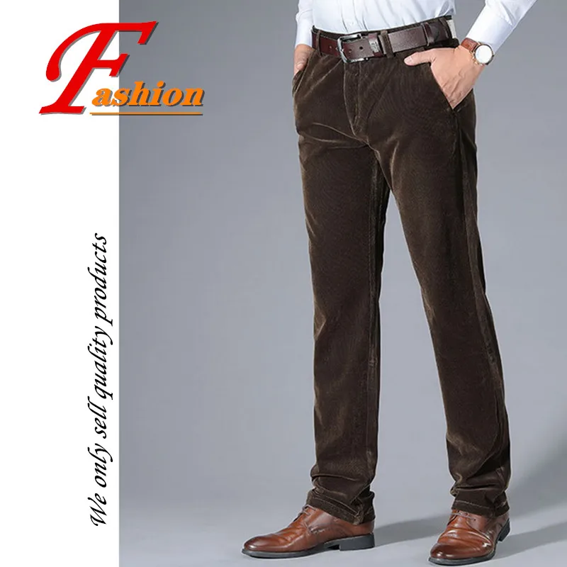 

High-grade new men's business casual all-match comfortable breathable no-iron crease proof keep warm leisure corduroy trousers
