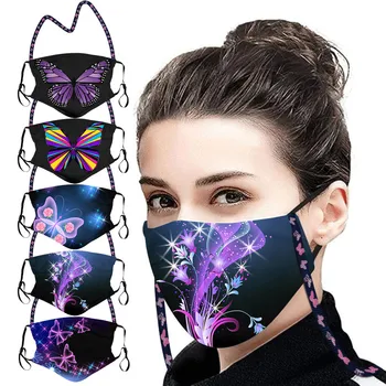 

Mascarillas Adulto 5pc Adult's Butterfly Outdoor Cotton Washable Reusable Hang Neck Face Masks Reutilizable Masque Cubrebocas