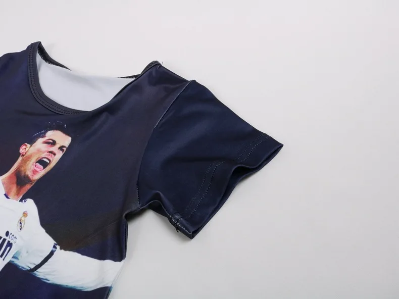 Новинка г., Комплект футболок для маленьких мальчиков, футболка с принтом «звезда футбола» футболка с 3d-изображением Роналдо паджамс, детские короткие штаны с героями мультфильмов