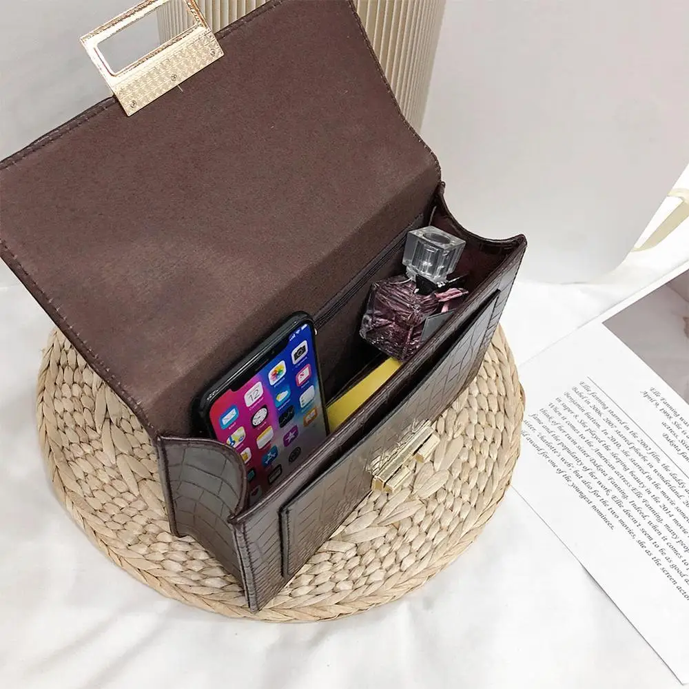 Женские сумки через плечо с узором под камень модная маленькая однотонная сумка