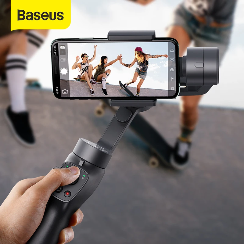 Baseus Bluetooth Handheld Gimbal Stabilizer Mobile Phone Selfie Stick 3-Axis Holder Adjustable Modes for iPhone Action Camera