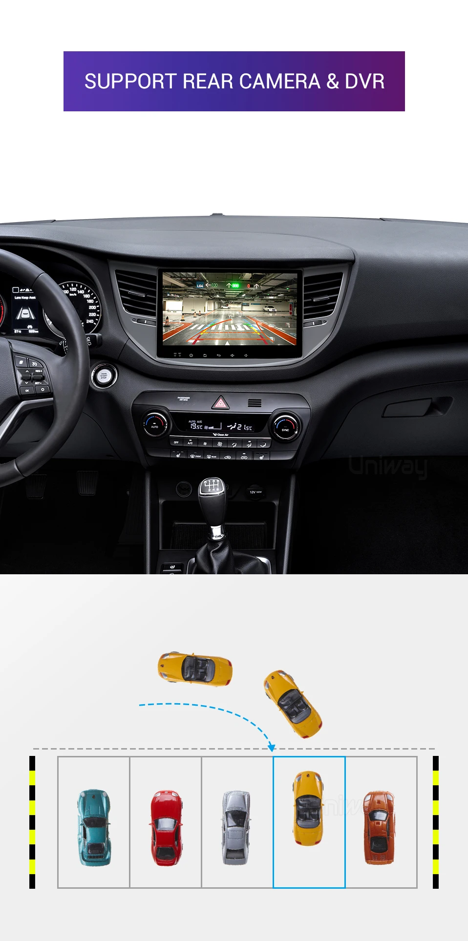 Uniway AXTS1071 4G+32G android 9.0 car dvd for Hyundai Tucson/IX35 multimedia car radio gps navigation car stereo