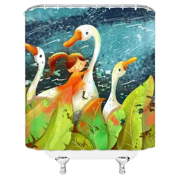 

Comic Girl Shower Curtain Waterproof Anime Child Shower Curtains Bathroom Curtain Fabric Bathroom Curtains For Bathroom