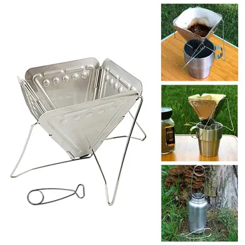 

2020 New Coffee Dripper Outdoor Camping Folding Portable Coffee Drip Rack Foldable Coffee Maker Stainless Steel Coffee Filter