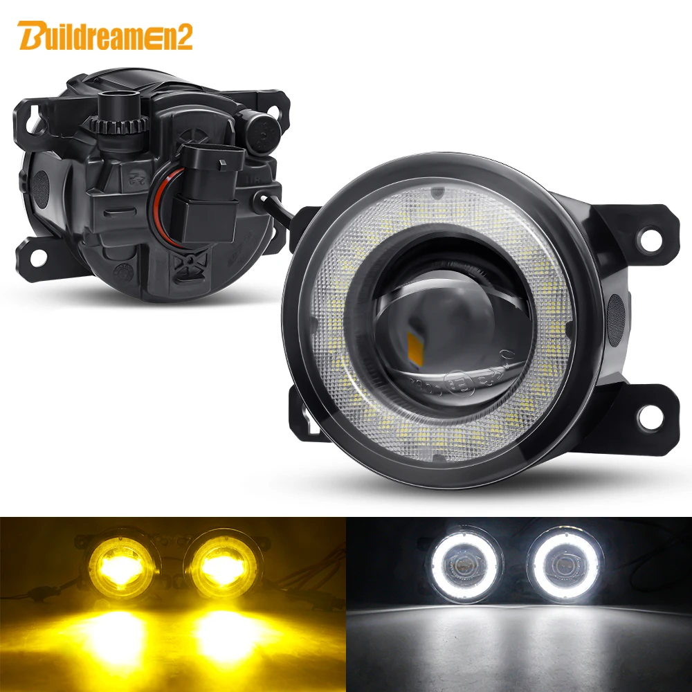 2 X Car Angel Eye Fendinebbia Led Lens Fendinebbia Drl 30W H11 12V Per Renault Clio Duster Megane Twingo Trafic Scenic Kadjar Sandero