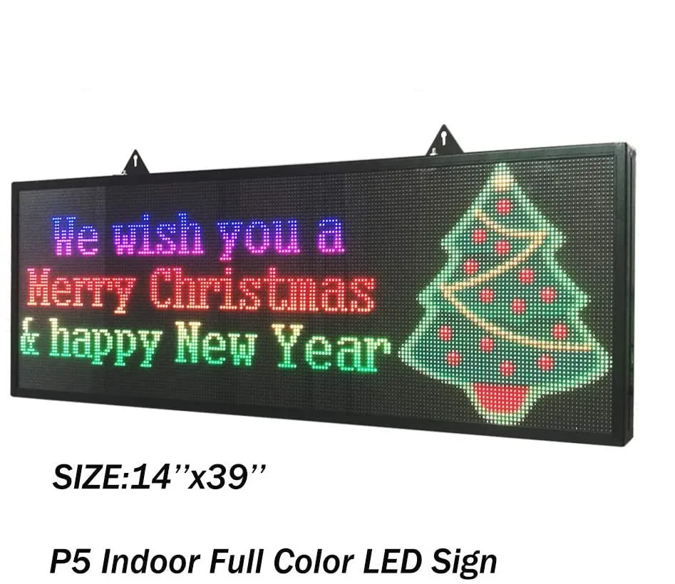 

39"X14" RGB Full Color P5 Indoor Pantalla Led Panel Video LED Message Sign Moving Scrolling Led Display Board For Shop& Windows