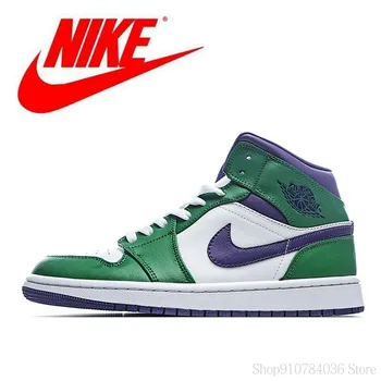 

Original NIke Air Jordan 1 Mid Hulk Men's and Women's Basketball comfortable Shoes Size 36-45 554724-300