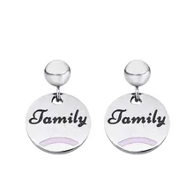 Круглые серьги-гвоздики из нержавеющей стали для девочек, простые круглые серьги-гвоздики для любви, Женские Ювелирные изделия, модные массивные серьги