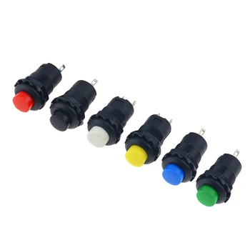 

6PCS DS-427 Momentary Pushbutton Switches 12mm ON-OFF Push Button Switch 3A 125VAC 1.5A 250VAC Self-reset 6 Color DS427