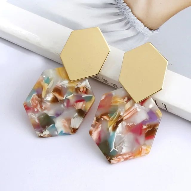 Fashion Clip on Earrings Leopard Acrylic Long Geometric Square Circle Without Piercing Ear Clips Women ear clip earrings clip earrings ear clip ear accessories